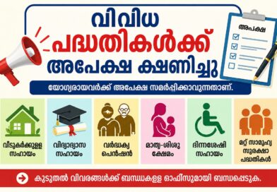 വിവിധ പദ്ധതികൾക്ക് അപേക്ഷ സമർപ്പിക്കാം